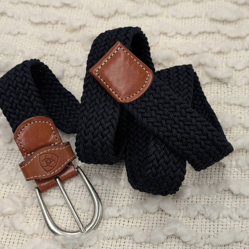 Ariat Men's Dark Blue Navy Woven Braided Belt 48